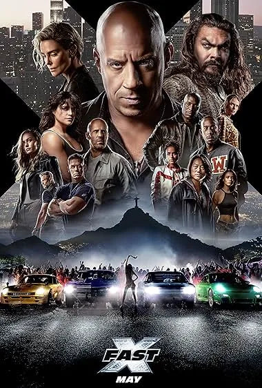 Fast X 2023 movie poster featuring Dominic Toretto’s crew and Dante Reyes in a high-speed Fast & Furious action showdown​